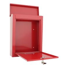 Rottner Brighton poštovní schránka červená | Cylindrický zámek | 31 x 40 x 13.5 cm