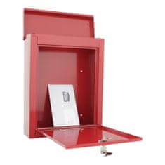 Brighton poštovní schránka červená | Cylindrický zámek | 31 x 40 x 13.5 cm