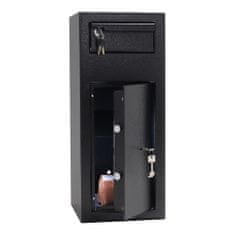Rottner Cashmatic 1 nábytkový sejf s vhadzovacím mechanismem černý | Trezorový zámek na klíč | 25 x 60 x 26 cm