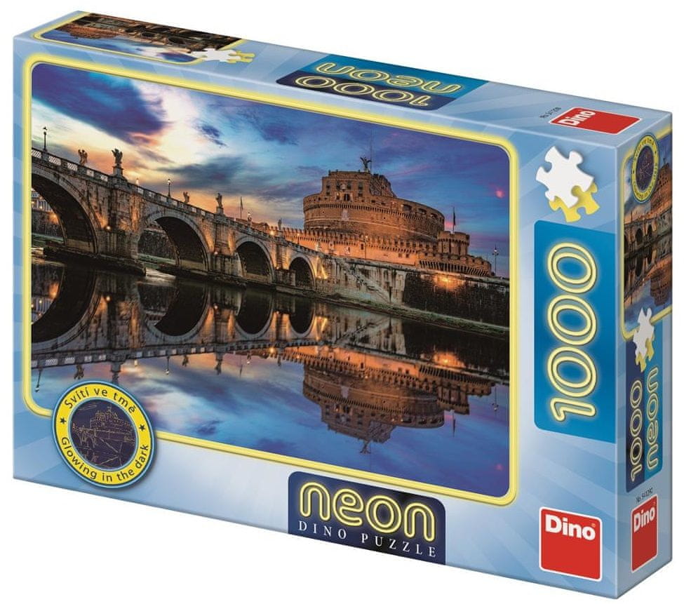 Dino Andělský hrad neon puzzle 1000 dílků