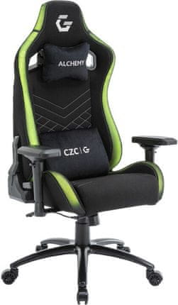 Herní židle CZC Gaming Alchemy, černá (CZCGX400), židle k PC, otočná židle, RGB, látková