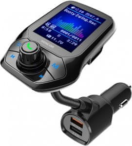 moderní přenosný Bluetooth modulátor do auta sencor swm 5858 aux in usb port ekvalizér handsfree funkce nabíjení