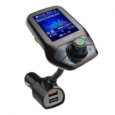 moderný prenosný Bluetooth modulátor do auta sencor SWM 5858 aux in usb port ekvalizér handsfree funkcia nabíjania 