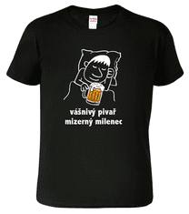 Hobbytriko Vtipné pivní tričko - Vášnivý pivař, mizerný milenec Barva: Černá (01), Velikost: S