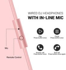 OneOdio Pro-10 růžová, sluchátka s odnímatelným kabelem