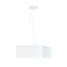LYSNE.PL Závěsná lampa SANGRIA 40 cm x 40 cm, 3xE27 dno, bíly rám, bílá