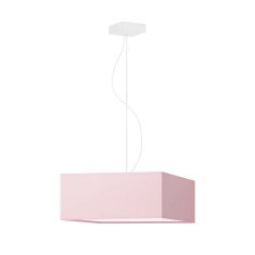LYSNE.PL Závěsná lampa SANGRIA 40 cm x 40 cm, 3xE27 dno, bíly rám, růžová