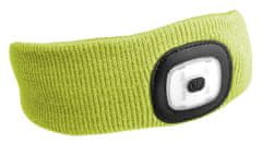SIXTOL Čelenka s čelovkou 180lm, nabíjecí, USB, uni velikost, bavlna/PE, fluorescentní žlutá