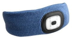 SIXTOL Čelenka s čelovkou 180lm, nabíjecí, USB, univerzální velikost, bavlna/PE, modrá