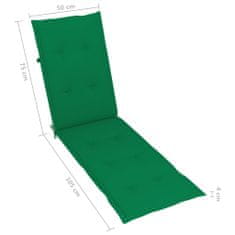 Vidaxl Poduška na polohovací židli zelená (75+105) x 50 x 4 cm