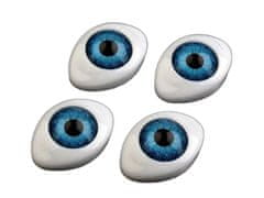 Kraftika 6ks 1 modrá oči nalepovací 16x23mm, ostatní čumáky, oči