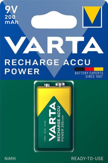 Varta Nabíjecí baterie Power 1 9V 200 mAh R2U 56722101401 - zánovní