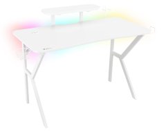 Genesis herní bílý stůl HOLM 320 RGB (NDS-1802)