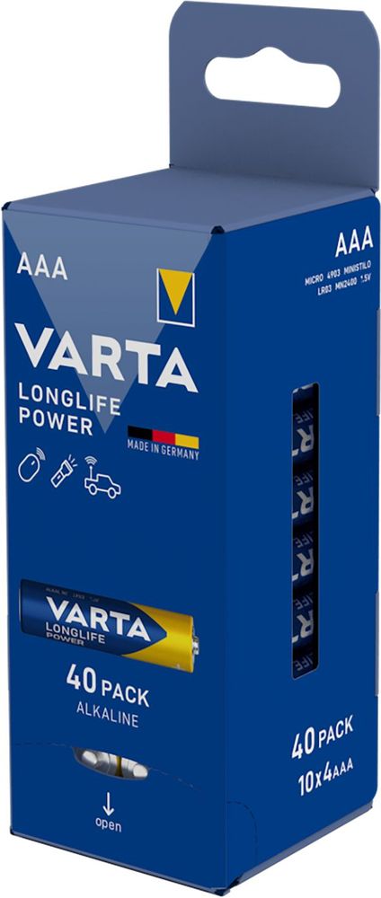 Levně Varta Baterie Longlife Power AAA Storagebox Foil 4×10 4903121154
