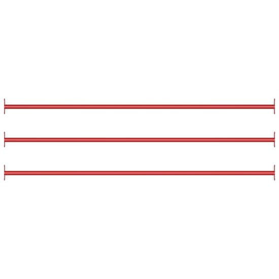 Greatstore Hrazdové tyče 3 ks 125 cm ocelové červené
