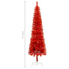 Greatstore Úzký vánoční stromek červený 240 cm
