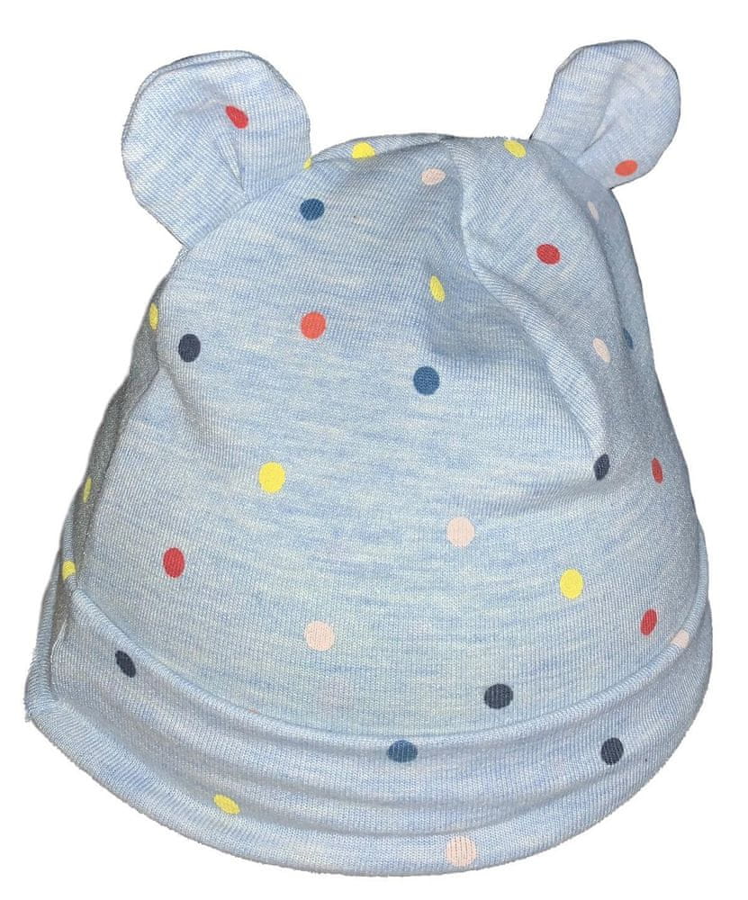 Yetty chlapecká kojenecká čepice s puntíky B311/2 S modrá