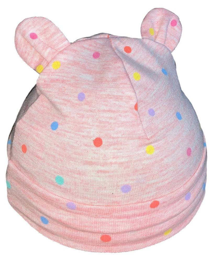 Yetty dívčí kojenecká čepice s puntíky B311/2 XS růžová