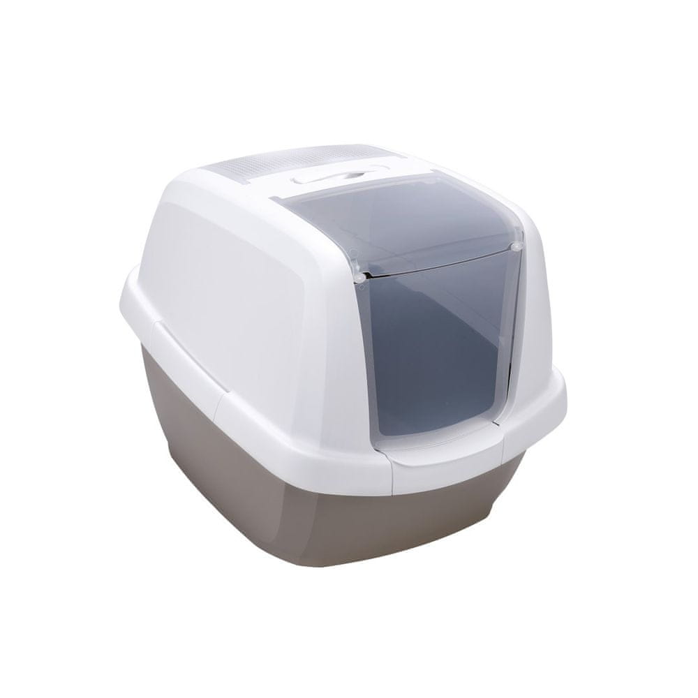 IMAC Krytý kočičí záchod s uhlíkovým filtrem a lopatkou, šedý 62 x Š 49,5 x V 47,5 cm