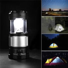 Alum online Multifunkční přenosná solární kempingová lampa se zářivkou + LED svítilna