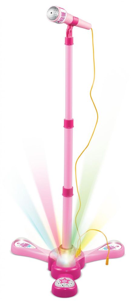 Levně Teddies Mikrofon karaoke růžový na baterie