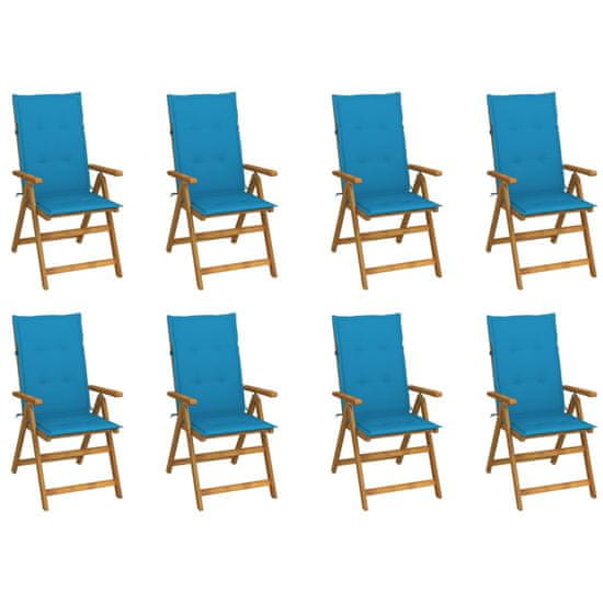 Petromila Skládací zahradní židle s poduškami 8 ks masivní akácie