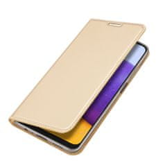 Dux Ducis Skin Pro knížkové kožené pouzdro na Samsung Galaxy A22 4G, zlaté
