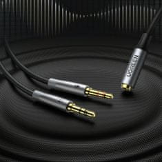 Ugreen AV193 audio kabel 3.5mm F/2xM 20cm, černý