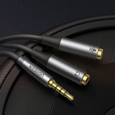 Ugreen AV192 audio splitter kabel 3.5mm M/2xF 20cm, černý