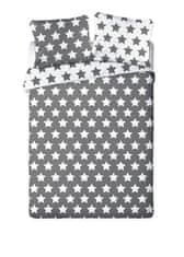 Faro Francouzské povlečení Hvězdy šedé Bavlna, 220/200, 2x70/80 cm