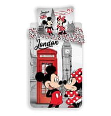 Jerry Fabrics JERRY FABRICS Povlečení Mickey a Minnie Londýn Telephone Bavlna, 140/200, 70/90 cm