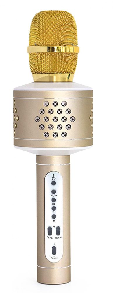 Levně Teddies Mikrofon karaoke Bluetooth zlatý na baterie