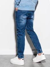 OMBRE Pánské riflové jogger kalhoty P907 - nebesky modrá - XL