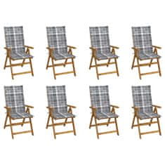 Petromila Skládací zahradní židle s poduškami 8 ks masivní akácie