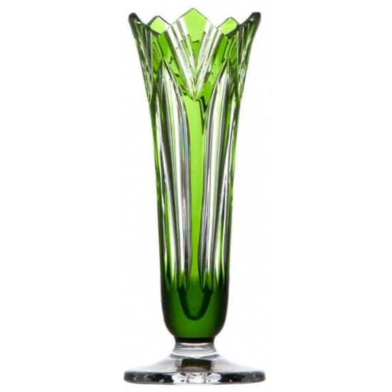 Caesar Crystal Váza Lotos, barva zelená, výška 175 mm