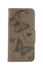 TopQ Pouzdro iPhone 12 mini knížkové Butterfly šedé 62563