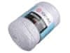 Kraftika 1ks (720) bílá stříbrná pletací příze macrame cotton lurex