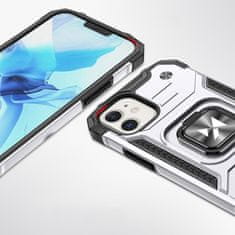 MG Ring Armor plastový kryt na iPhone 12 mini, stříbrný