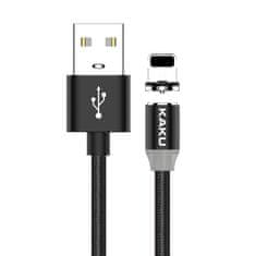 Kaku Magnetic kabel USB / Lightning 3A 1m, černý