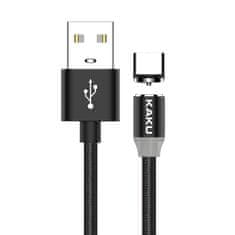 Kaku Magnetic kabel USB / USB-C 3A 1m, černý