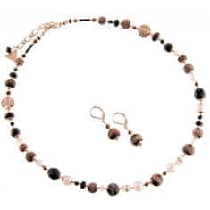 Lampglas Luxusní souprava šperků z perel Lampglas Frozen Berries SET X1 (náhrdelník, náušnice)
