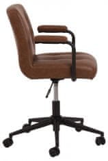 Design Scandinavia Kancelářská židle Cosmo II, syntetická kůže, hnědá