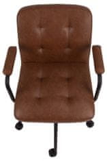 Design Scandinavia Kancelářská židle Cosmo II, syntetická kůže, hnědá