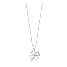 Lotus Silver Hravý stříbrný náhrdelník s čirými zirkony čtyřlístek LP3305-1/1