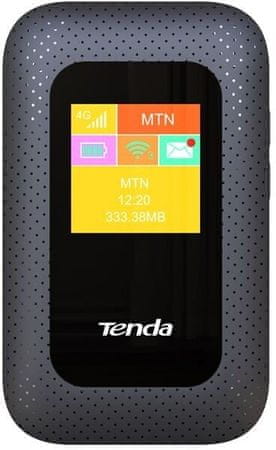 Bezdrátový Wi-Fi router 3G / 4G modem Tenda 4G185 microSD 32 GB připojení LTE 4 silné interní antény kompaktní elegantní LCD displej