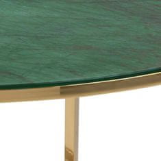 Design Scandinavia Konferenční stolek Alisma, 80 cm, zelený mramor