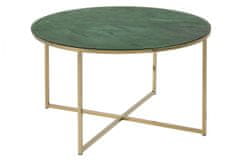 Design Scandinavia Konferenční stolek Alisma, 80 cm, zelený mramor