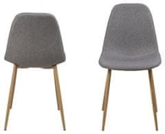 Design Scandinavia Jídelní židle Wilma (SET 4ks), tkanina, světle šedá/dub