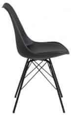 Design Scandinavia Jídelní židle Eris (SET 2ks), syntetická kůže, černá