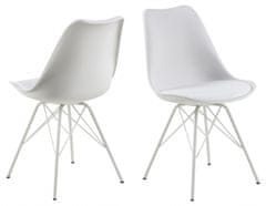 Design Scandinavia Jídelní židle Eris (SET 2ks), syntetická kůže, bílá